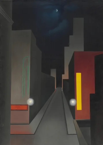 New Moon, New York by George Ault, painting, 1945