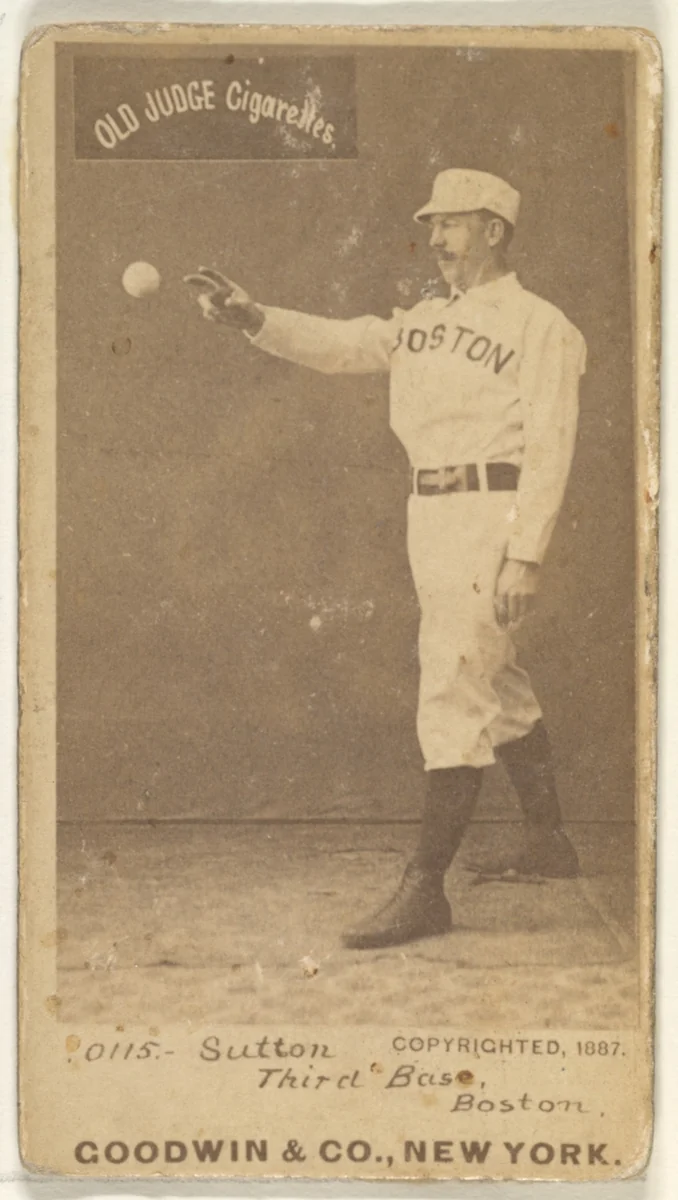 Sutton, 3rd Base, Boston, from the Old Judge series (N172) for Old Judge Cigarettes by Goodwin & Company, photograph, 1887