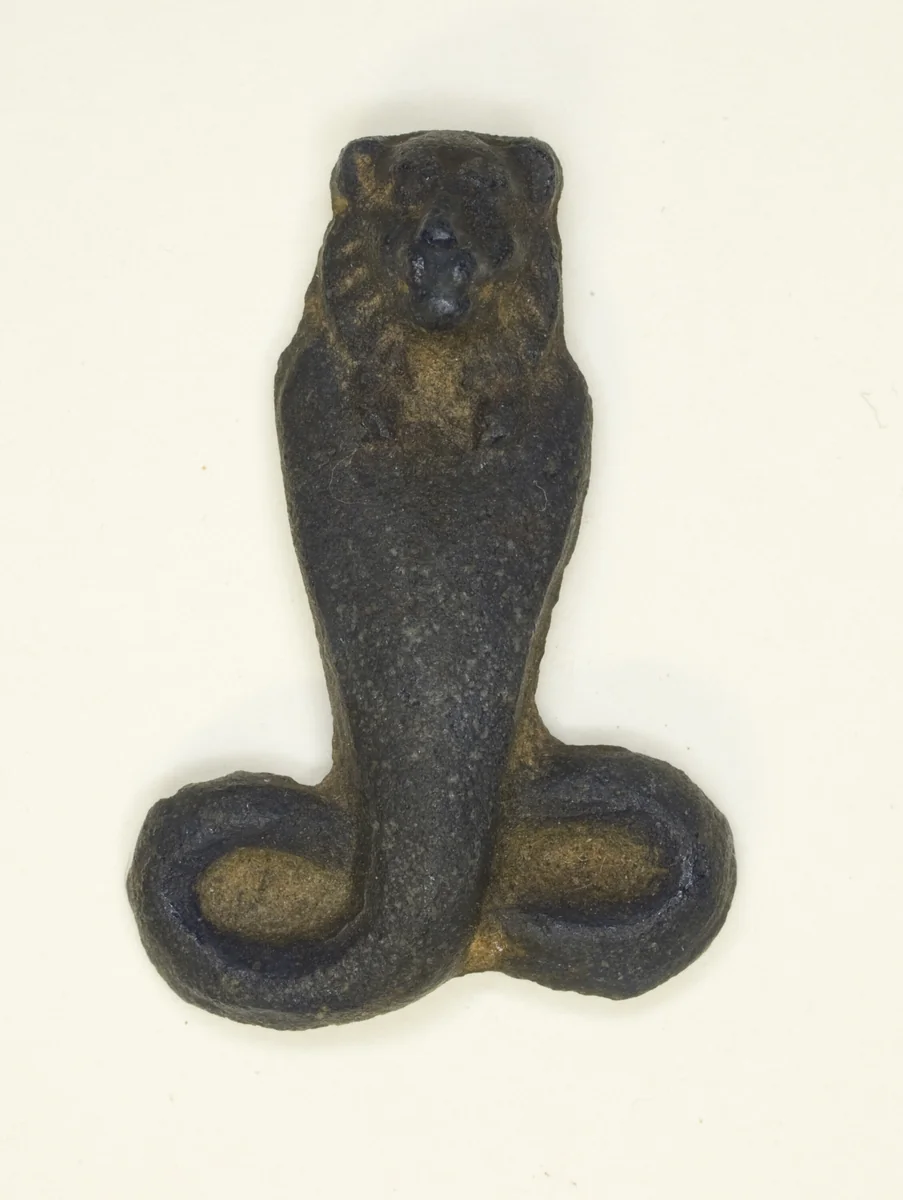 Amulet of a Lion-Headed Cobra by Egyptian, metalwork, -400-400