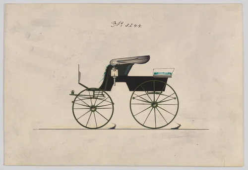 Design for Stanhope Phaeton, no. 3244 by Brewster & Co., drawing, 1876