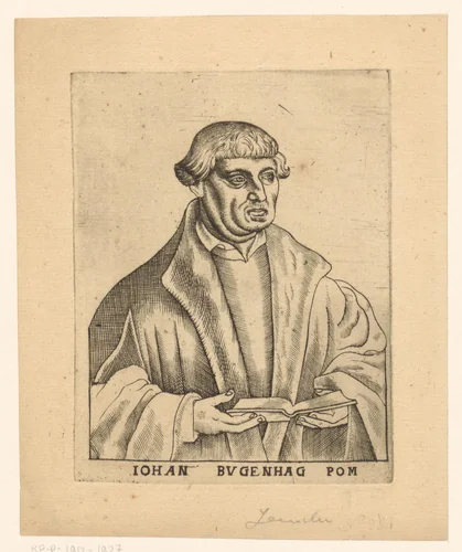 Portret van Johan Bugenhagen by anonymous, print, 1563-1642