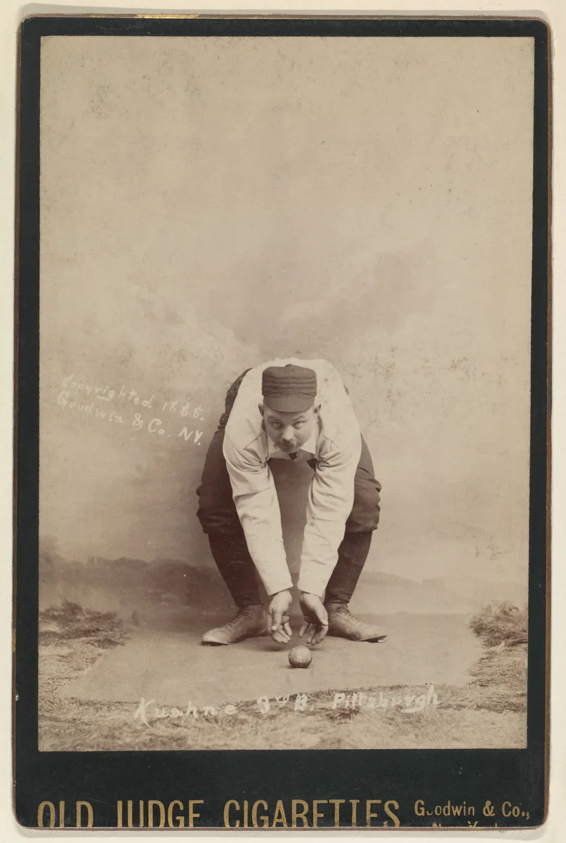 Kuehne, 3rd Base, Pittsburgh, from the series Old Judge Cigarettes by Goodwin & Company, photograph, 1888