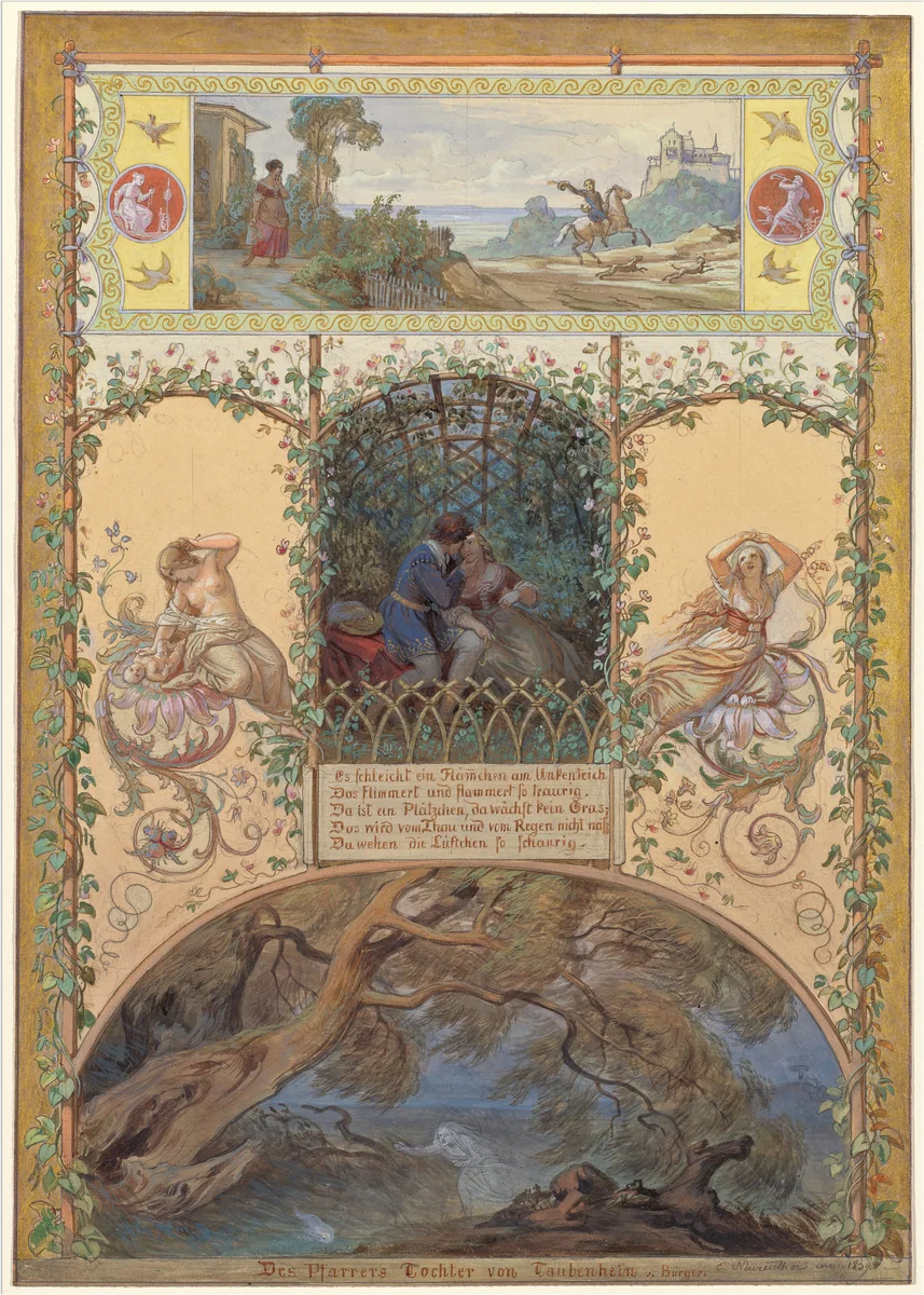 Des Pfarrers Tochter von Taubenhein (The Parson's Daughter from Taubenhain) by Eugen Napoleon Neureuther, drawing, 1839