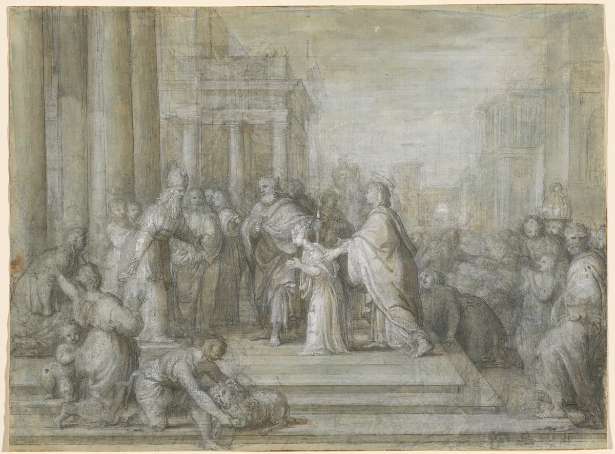 The Presentation of the Virgin in the Temple by Antonio Cavallucci, drawing, 1790-1795