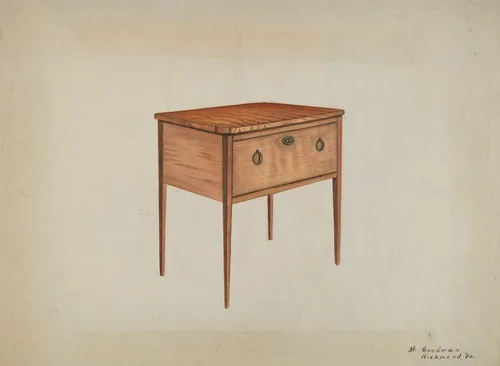 Table with Deep Drawer by Mattie P. Goodman, index of american design, 1935-1942