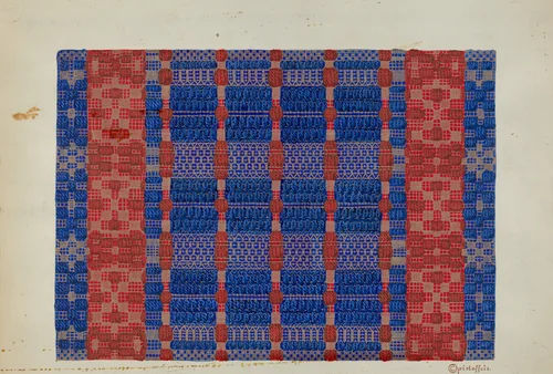 Coverlet (Section) by Cornelius Christoffels, index of american design, 1937