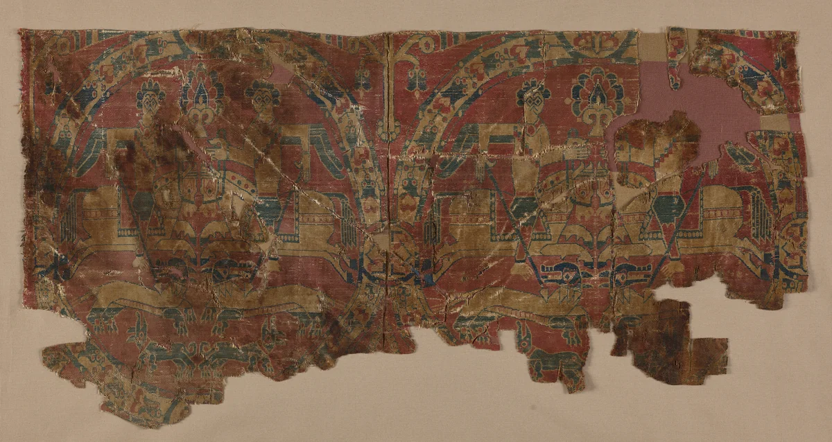 Roundels with Hunters by Unknown, textile, 800-899