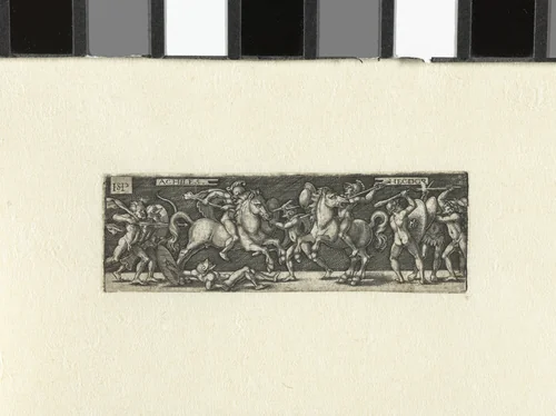 Achilles in gevecht met Hector by Unknown, print, 1510-1550