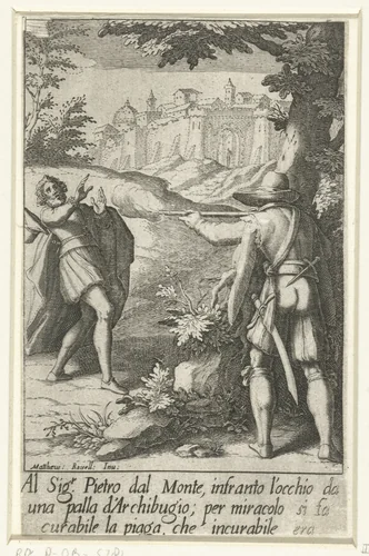 Het wonder van Pietro dal Monte by Jacques Callot, print, 1614