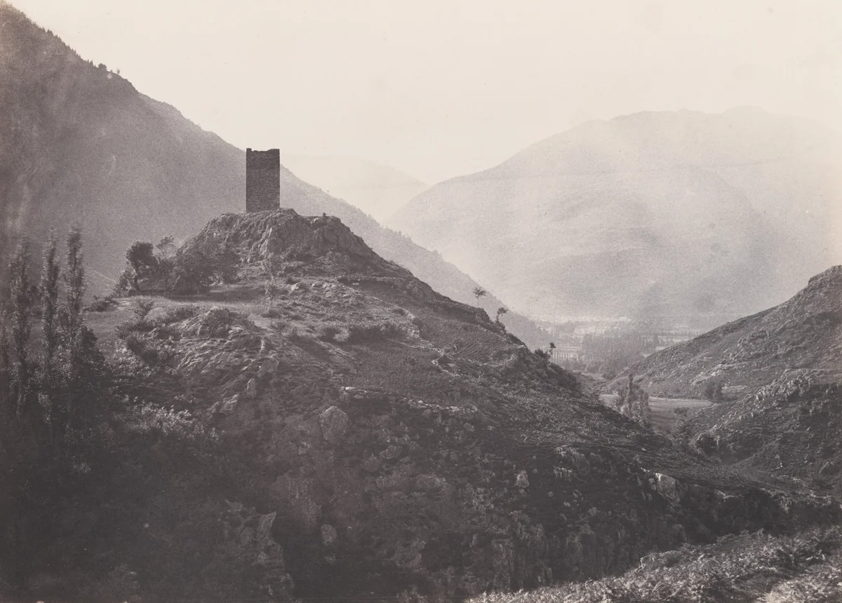 Bagnères-de-Luchon at the Foot of the Castel-Vielh Tower by Joseph Vigier, photograph, 1853