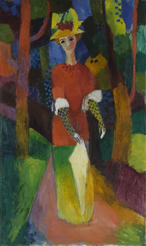 Lady in a Park by August Macke, painting, 1914
