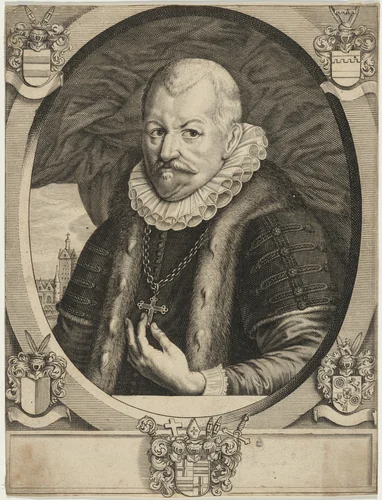 Portrait of a Man With Cross Around Neck by Unknown 19th Century, print, 1800-1899