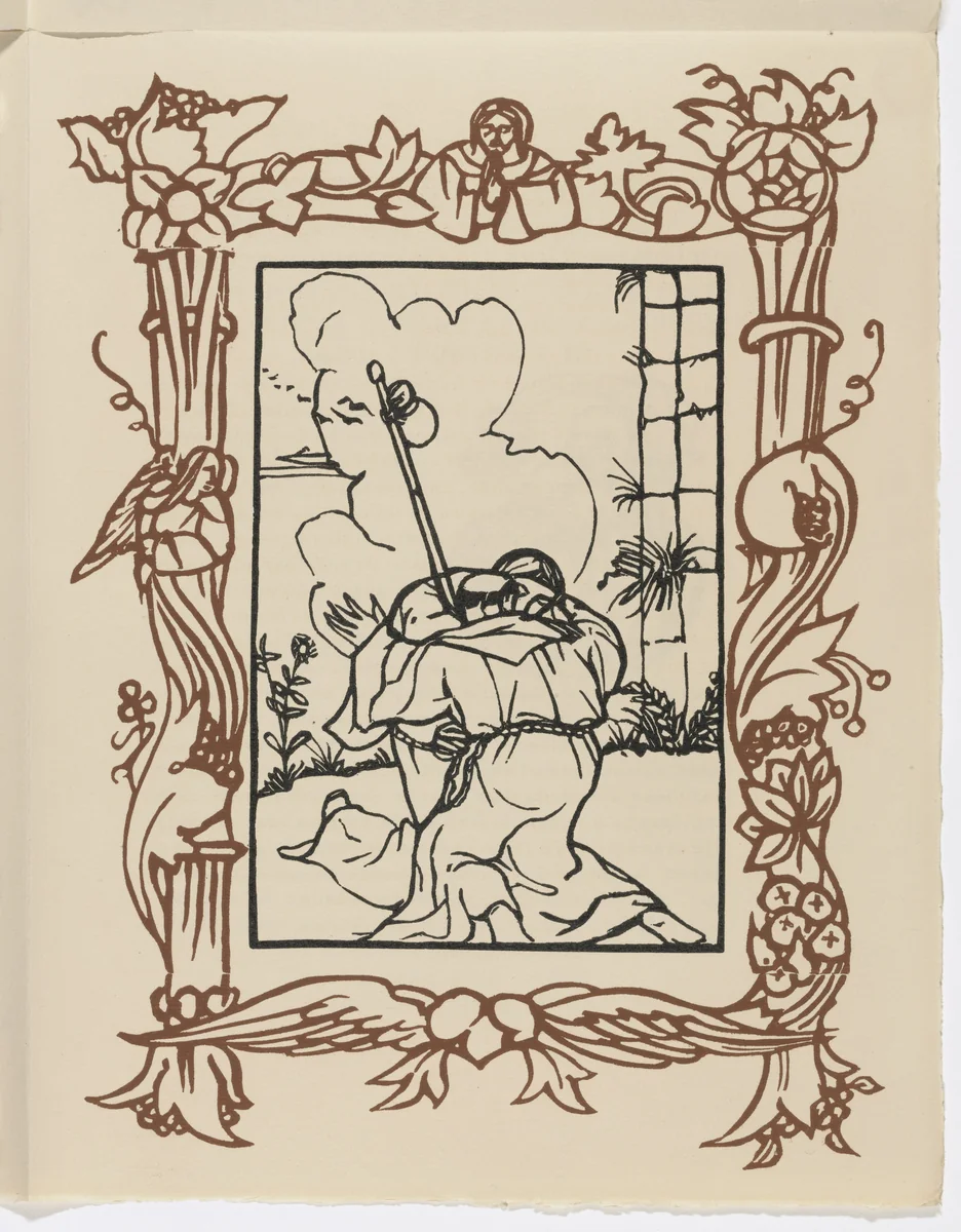 Plate (page 203) from Les Petites Fleurs de St. François (The Little Flowers of St. Francis) by Émile Bernard, illustrated book, 1928