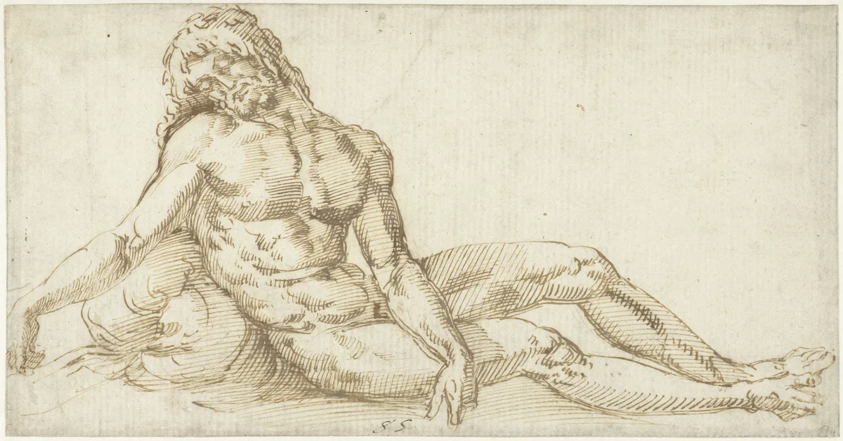 Dode Christus by Giovanni di Benedetto Bandini, drawing, 1550-1599