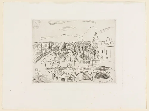View of Paris - Pont St. Michel (Vue de Paris - Le Pont St-Michel) from the portfolio Pictures of Paris (Tableaux de Paris) by Henri Matisse, print, 1927