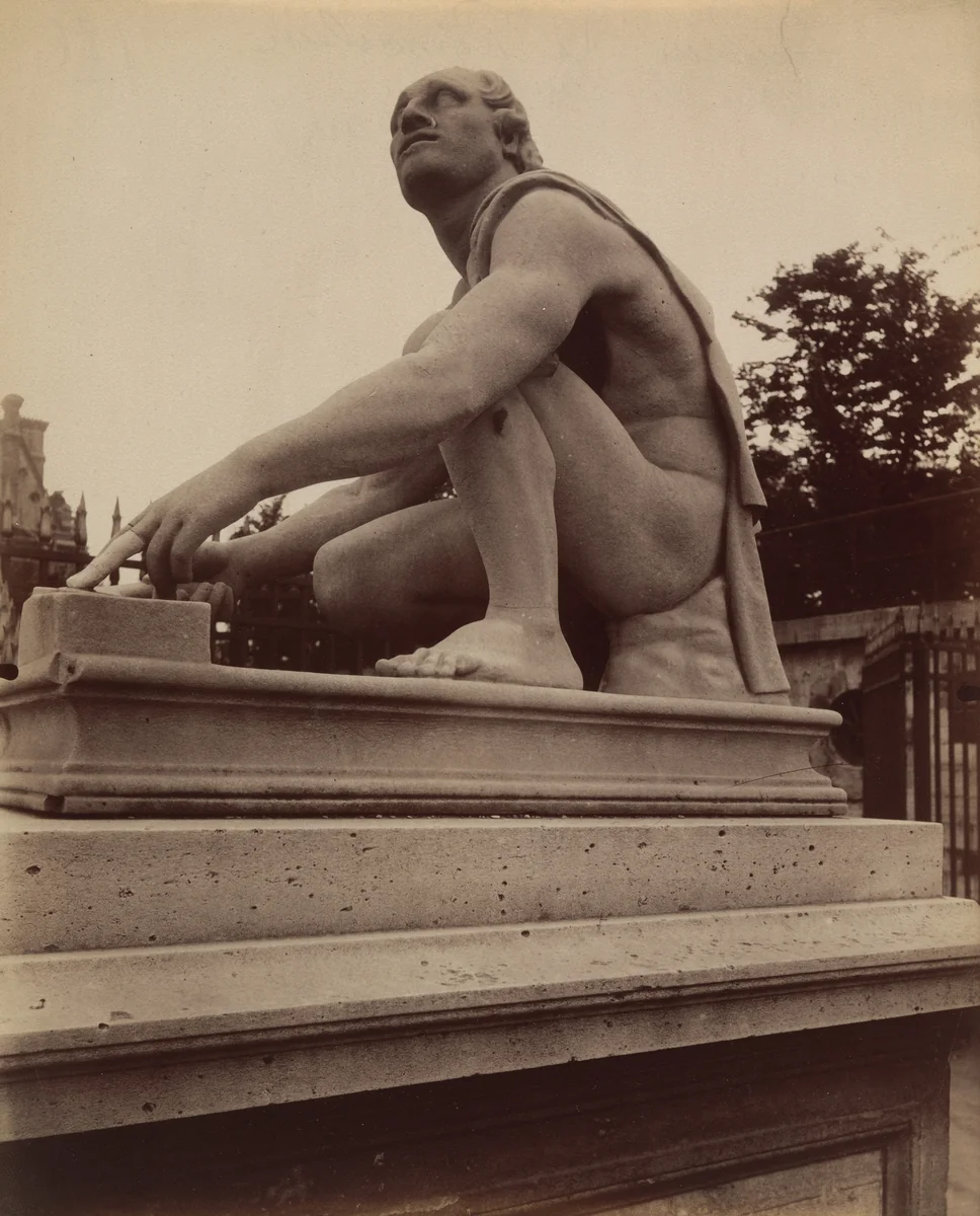 Tuileries - Le Remouleur / Copie de l'antique / (1e arr) by Eugène Atget, photograph, 1911