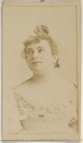 Vernona Jarbeau, from the Actors and Actresses series (N45, Type 8) for Virginia Brights Cigarettes by Allen & Ginter, photograph, 1885-1891