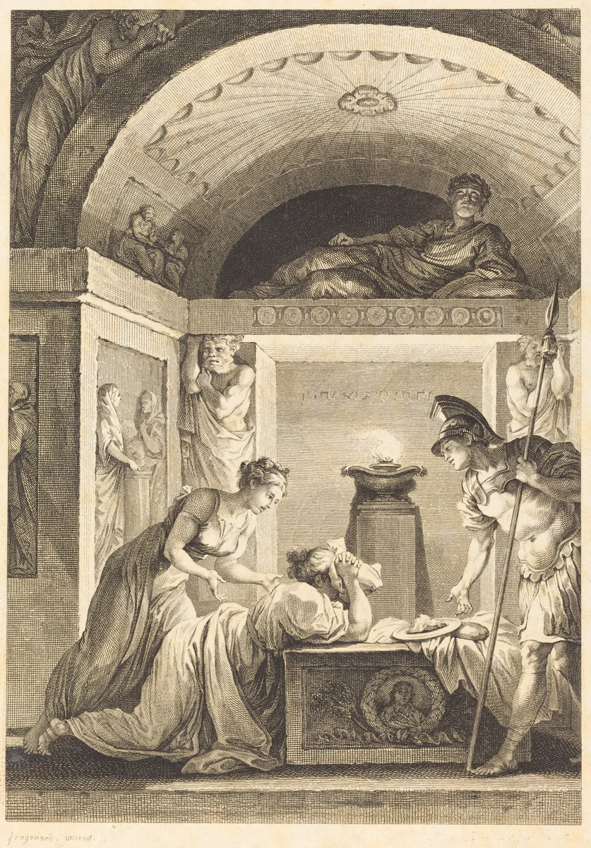 La matrone d'Ephese by Jean Louis Delignon, print, 1793