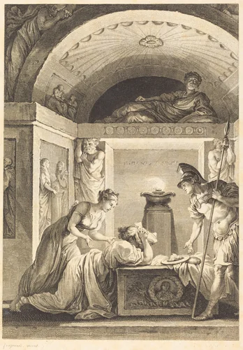 La matrone d'Ephese by Jean Louis Delignon, print, 1793