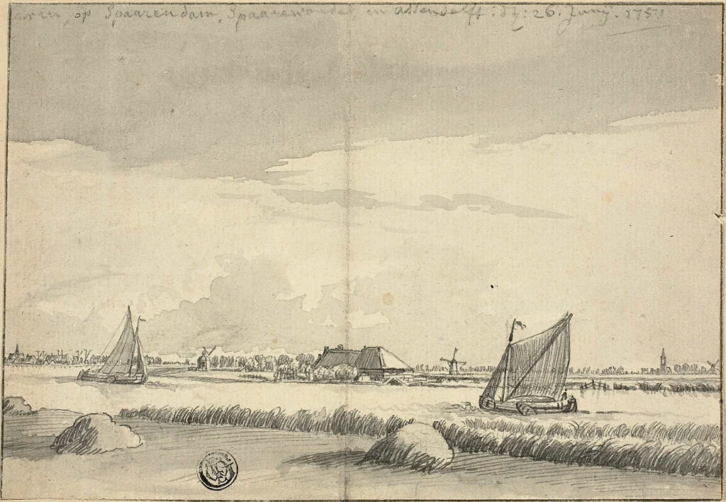 Sailboats on Canal near Spaarendam by Jan de Beyer
Pieter de Molijn, drawing, 1751
