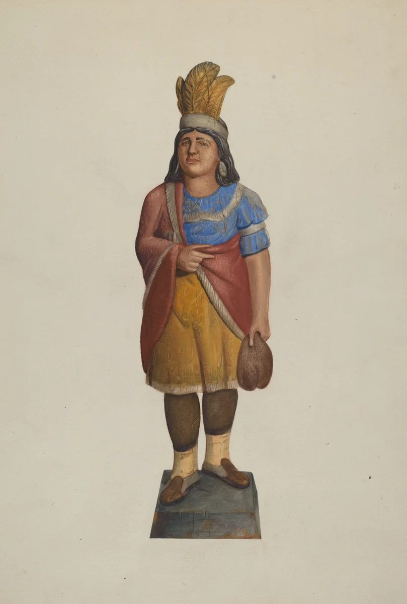 Cigar Store Indian by Alice Stearns, index of american design, 1937