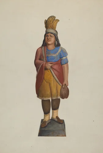 Cigar Store Indian by Alice Stearns, index of american design, 1937