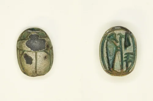 Scarab: The God Ptah with Ma’at Feather and Djed-Pillar by Egyptian, other, -1295--1069