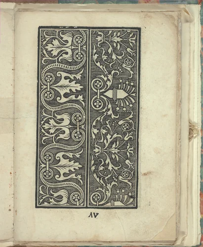 Opera Nova Universali intitulata Corona di racammi, page 5 (recto) by Giovanni Andrea Vavassore, book, 1530