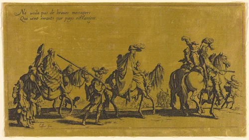 The Bohemians Marching: The Vanguard by Jacques Callot, print, 1621-1800