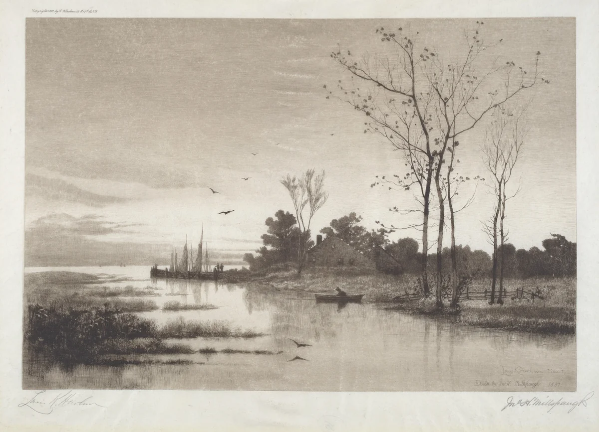 Shrewsbury River by John Hill Millspaugh, print, 1887