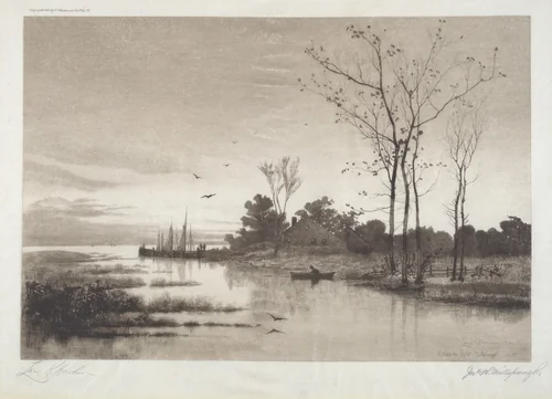 Shrewsbury River by John Hill Millspaugh, print, 1887