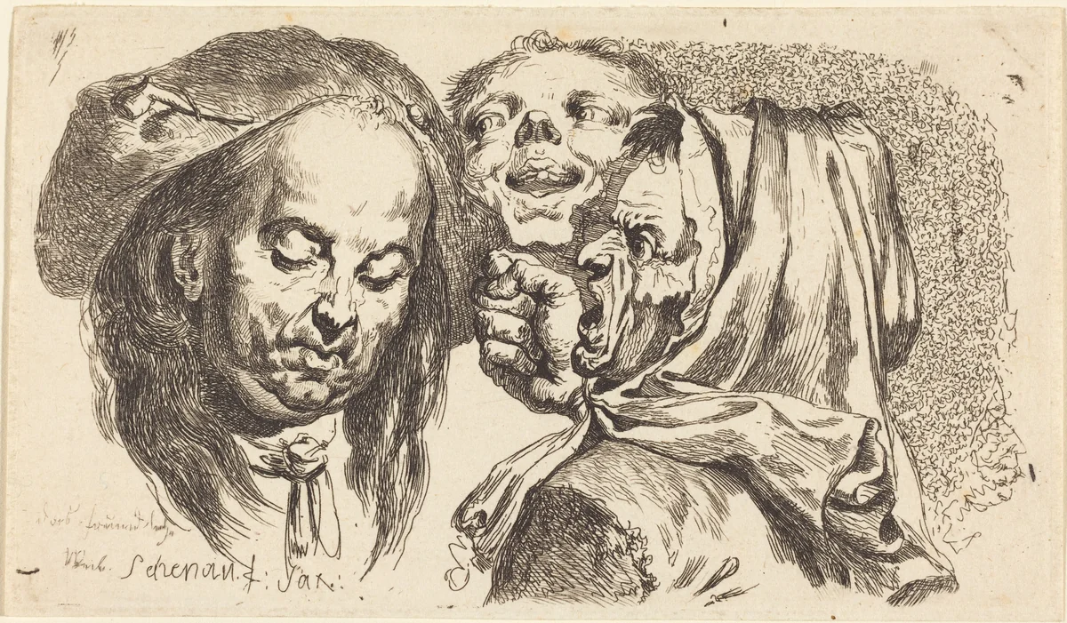 Old Woman Scolding a Man by Johann Eleazar Schenau, portfolio, 1765