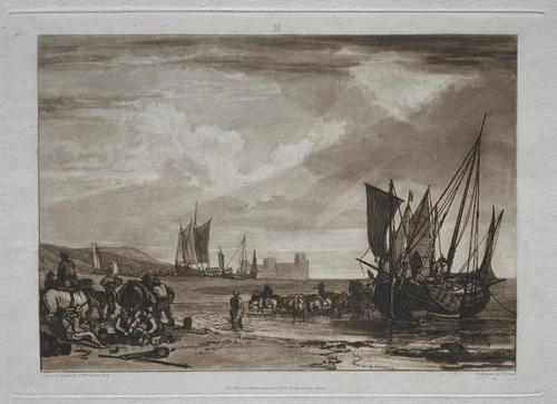 Liber Studiorum: Vessels Unloading by Joseph Turner, print