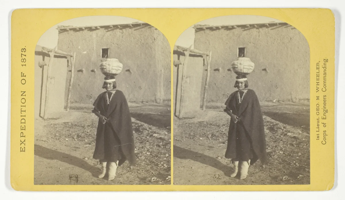 Zuni Indian Girl, with water olla, No. 17 from the series "Geographical Explorations and Surveys West of the 100th Meridian" by Timothy O'Sullivan, photograph, 1873