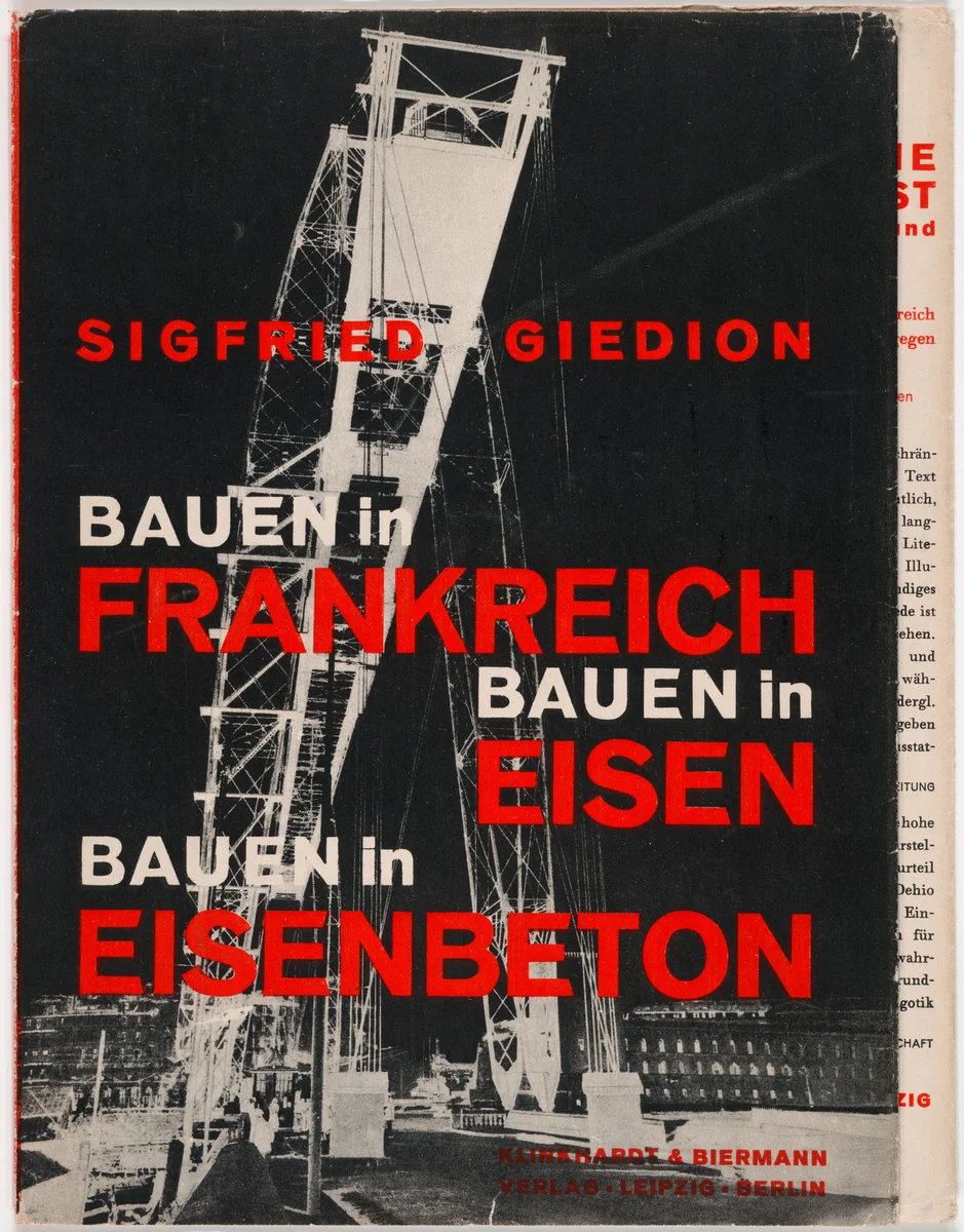 "Bauen in Frankreich, Bauen in Eisen, Bauen in Eisenbeton" by Sigfried Giedion by László Moholy-Nagy, design, 1928