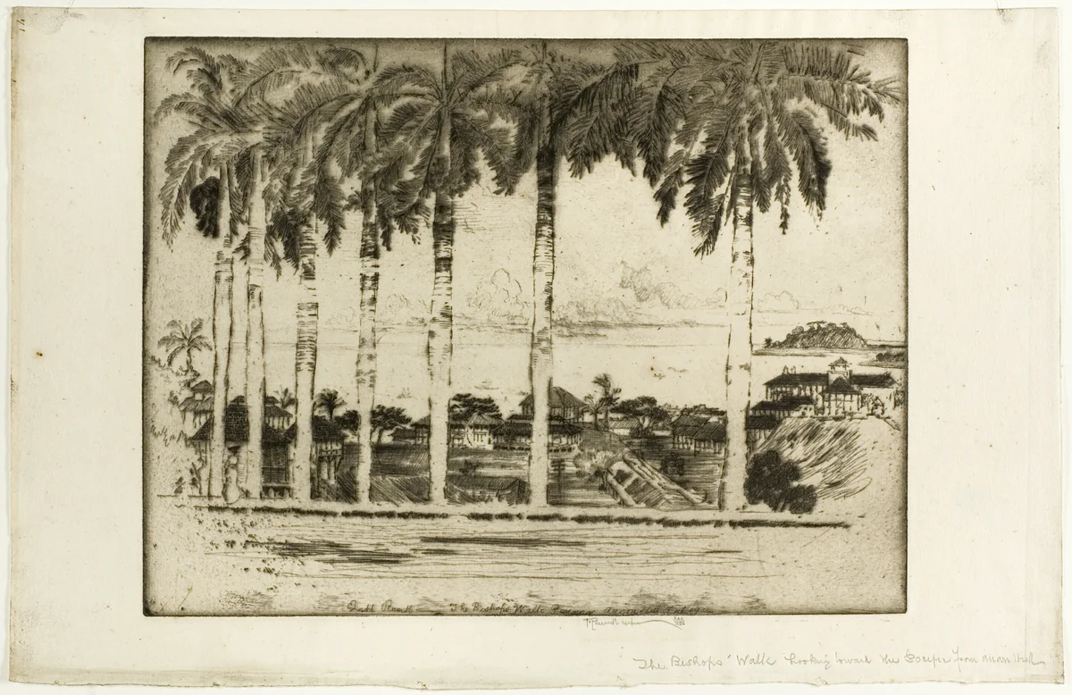 Bishops Walk, Ancon Hill, Panama by Joseph Pennell, print, 1912