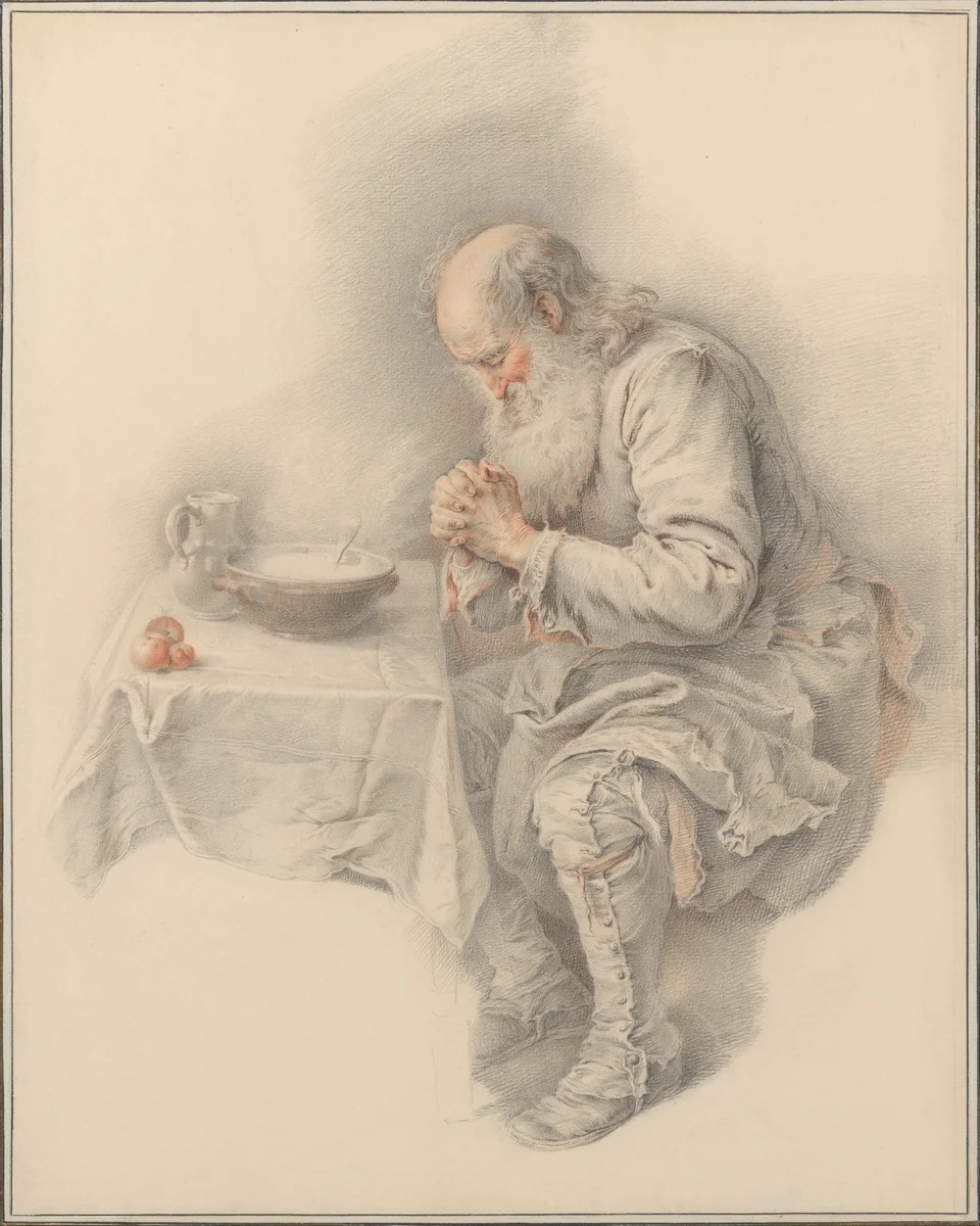 The Benediction by Jacques André Portail, drawing, 1755-1765