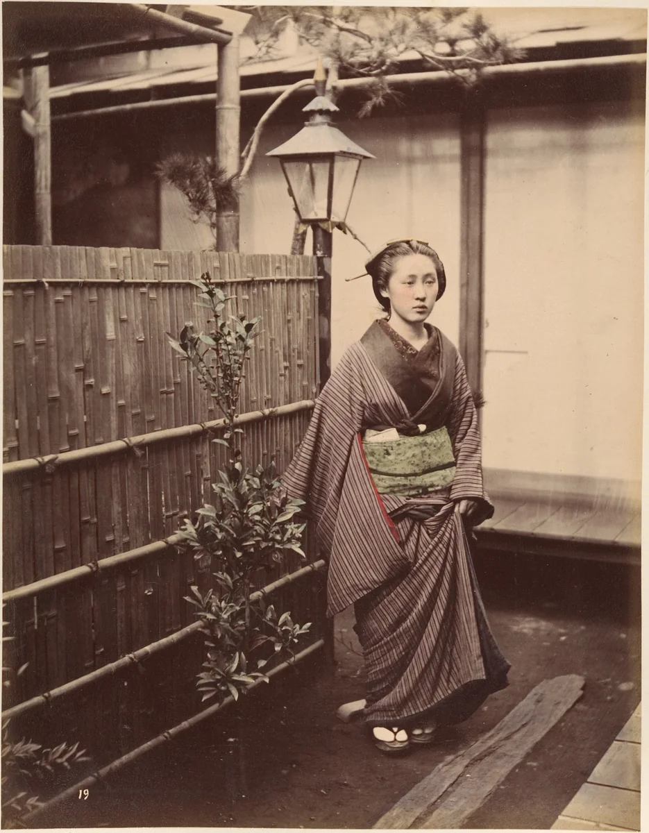 [Japanese Woman in Traditional Dress] by Suzuki Shin'ichi, photograph, 1870-1879