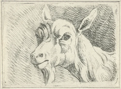 Geitekop, naar links by Hermanus Fock, print, 1781-1822