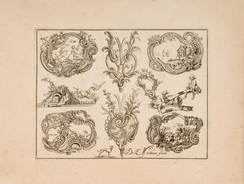 Plate Eleven from Nouveavx Desseins D'Arquebvseries by Gilles Demarteau, print, 1724-1774