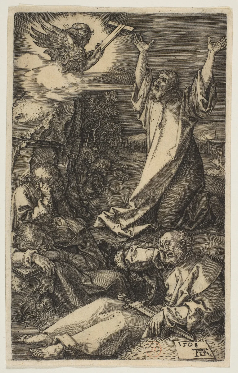 Christ on the Mount of Olives, from "The Passion" by Albrecht Dürer, print, 1508