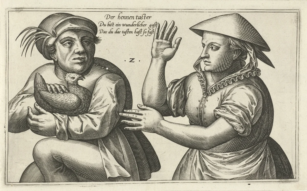 Hennentaster by Julius Goltzius, print, 1560-1595