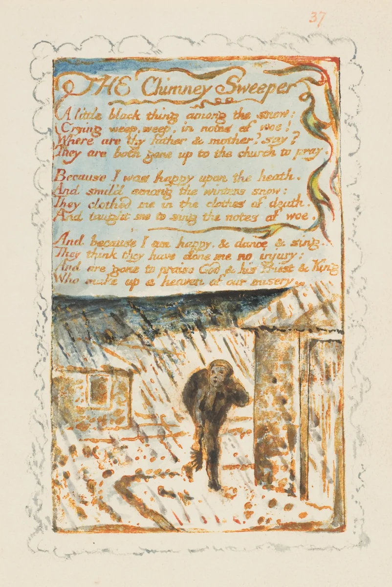 Songs of Experience: The Chimney Sweeper by William Blake, print, 1794-1825