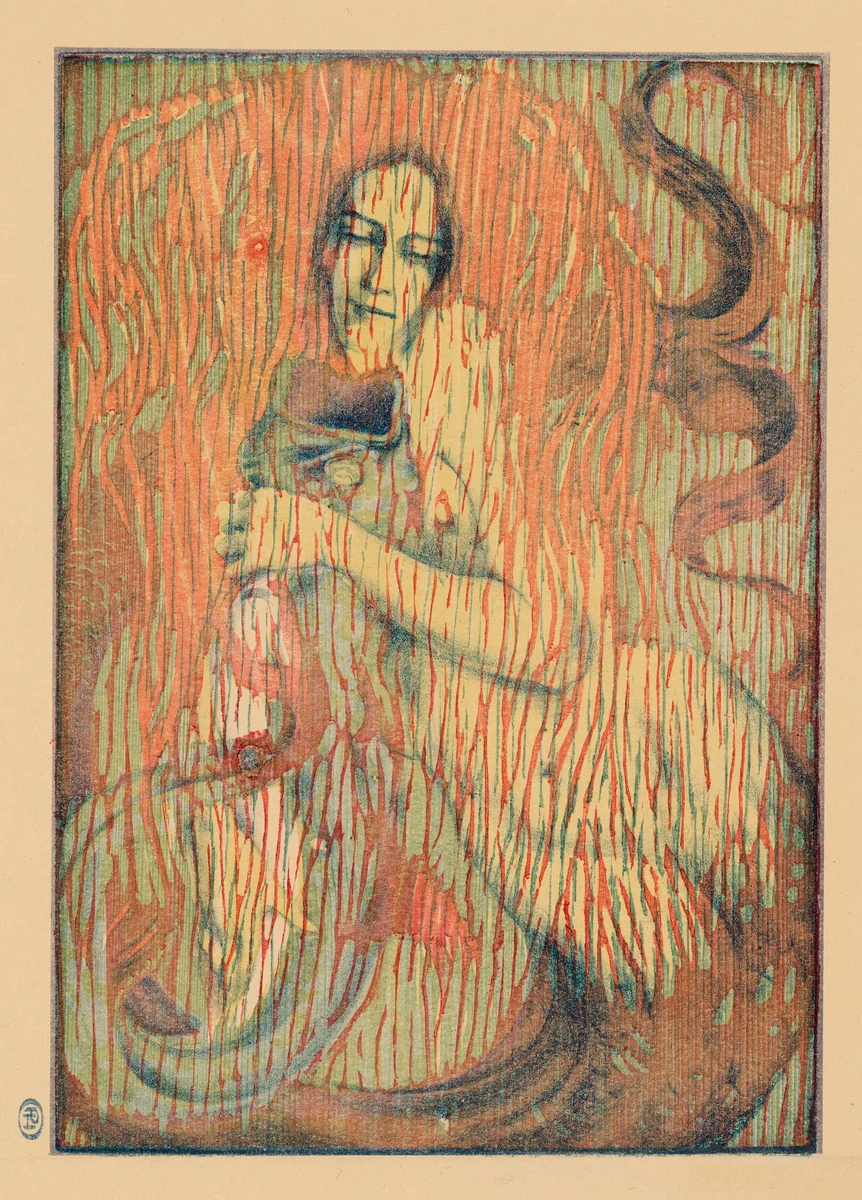 Playful Mermaid by Henri Héran, print, 1897