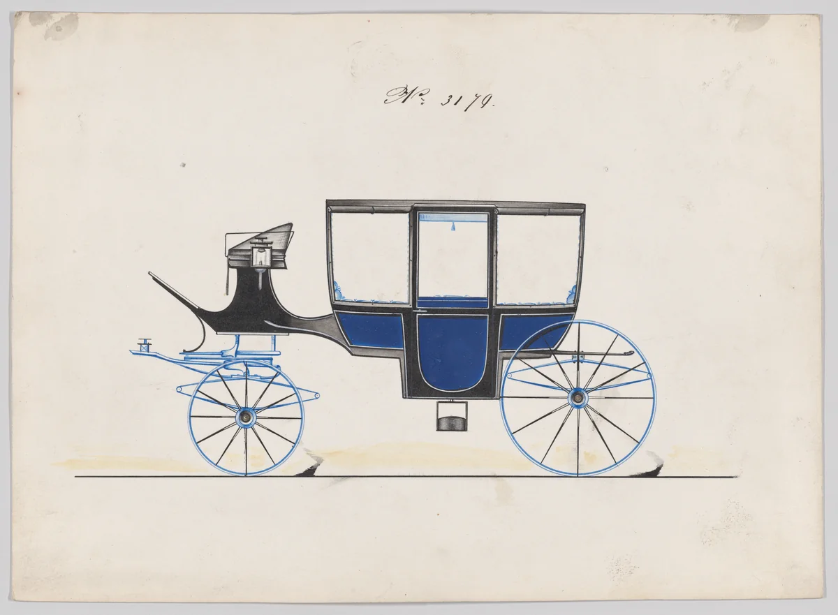 Coach #3179 by Brewster & Co., drawing, 1875