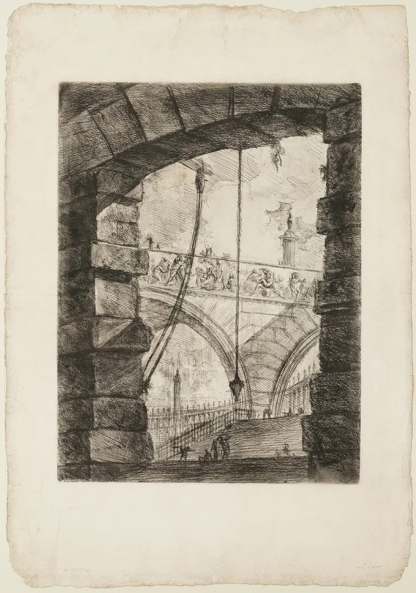 The Grand Piazza, plate 4 from Imaginary Prisons by Giovanni Battista Piranesi, print, 1750