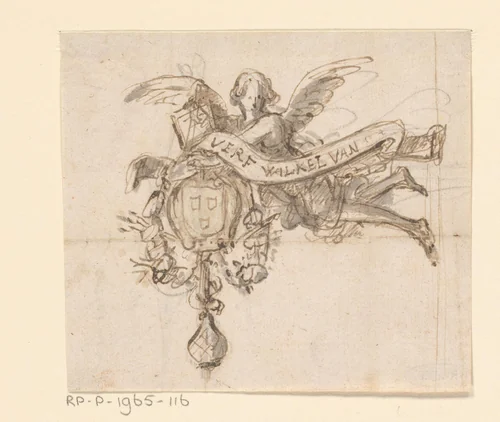 Uithangbord verfwinkel by anonymous, drawing, 1600-1800