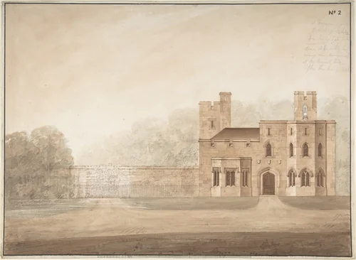 Design for Bishopsgate Lodge, at Windsor Castle, Berkshire by Sir Jeffery Wyatville, drawing, 1815-1830