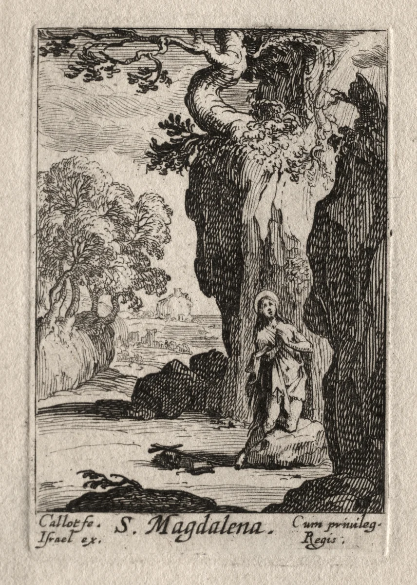 Les Penitents: St. Madeleine repentante by Jacques Callot, print, 1627-1637