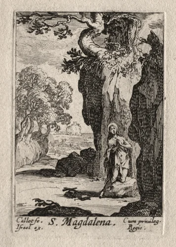 Les Penitents: St. Madeleine repentante by Jacques Callot, print, 1627-1637